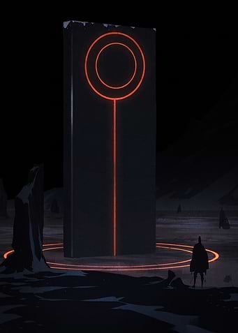 Mysterious Glowing Monolith in Darkness