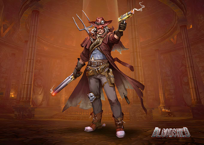 Undead Gunslinger Fantasy Character Art