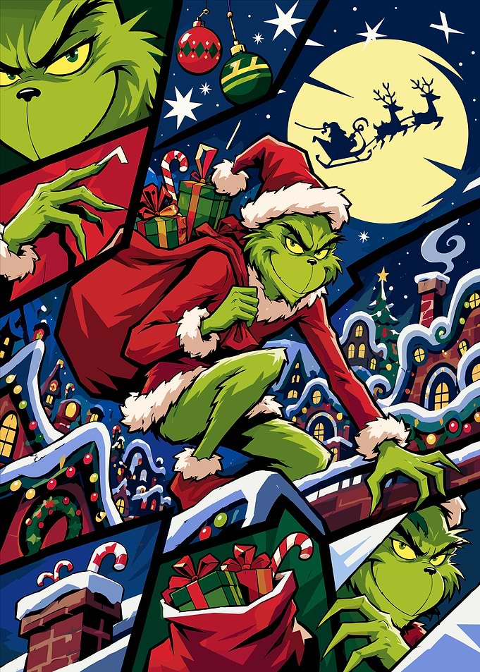 The Grinch Christmas Comic Art
