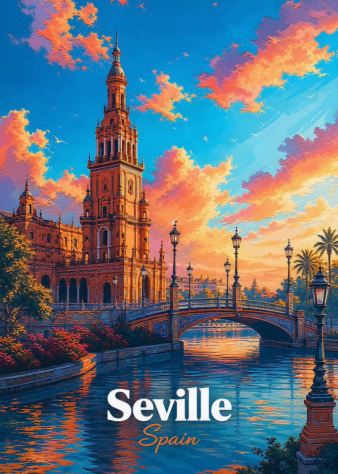 Plaza de EspaƱa in Seville Sunset