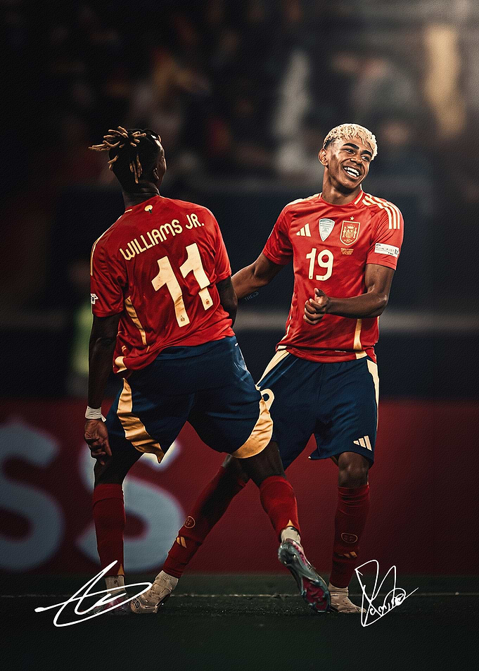 Nico Williams and Lamine Yamal Celebration