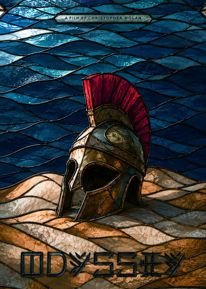 Odyssey Stained Glass Helmet Poster