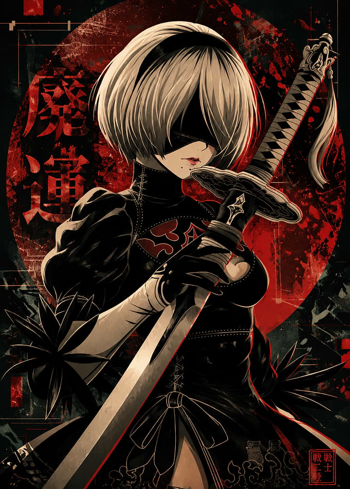 2B Nier Automata Katana Portrait