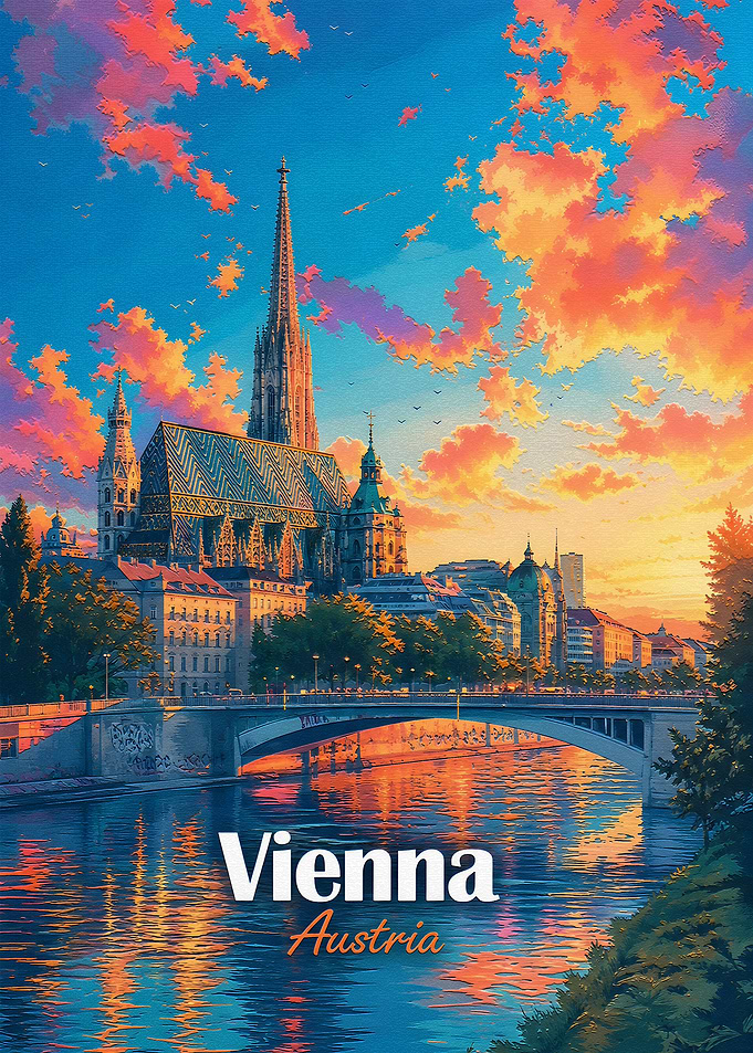 St. Stephen's Cathedral Vienna Sunset Poster