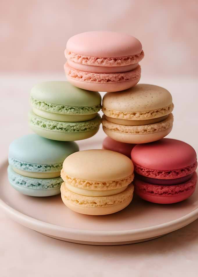 Colorful Stack of French Macarons