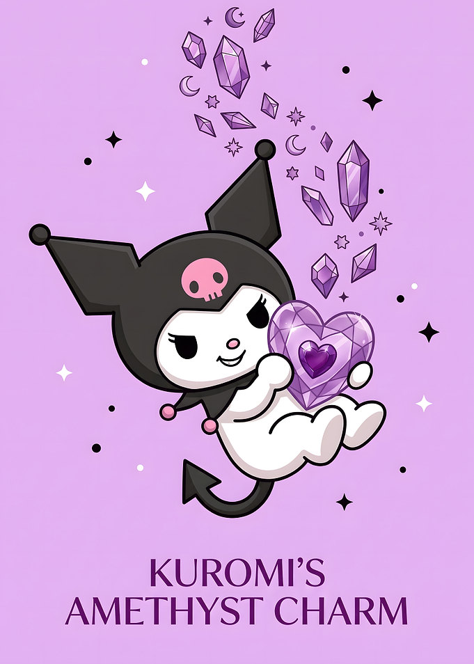 Kuromi Holding an Amethyst Heart