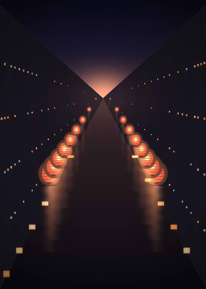 Lantern Alley - Illuminated Japanese Night Street