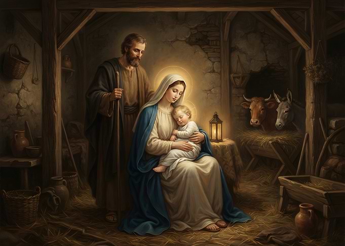 The Nativity Scene with Holy Family