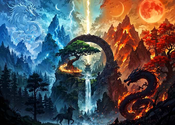Duality of Fire and Ice Dragons