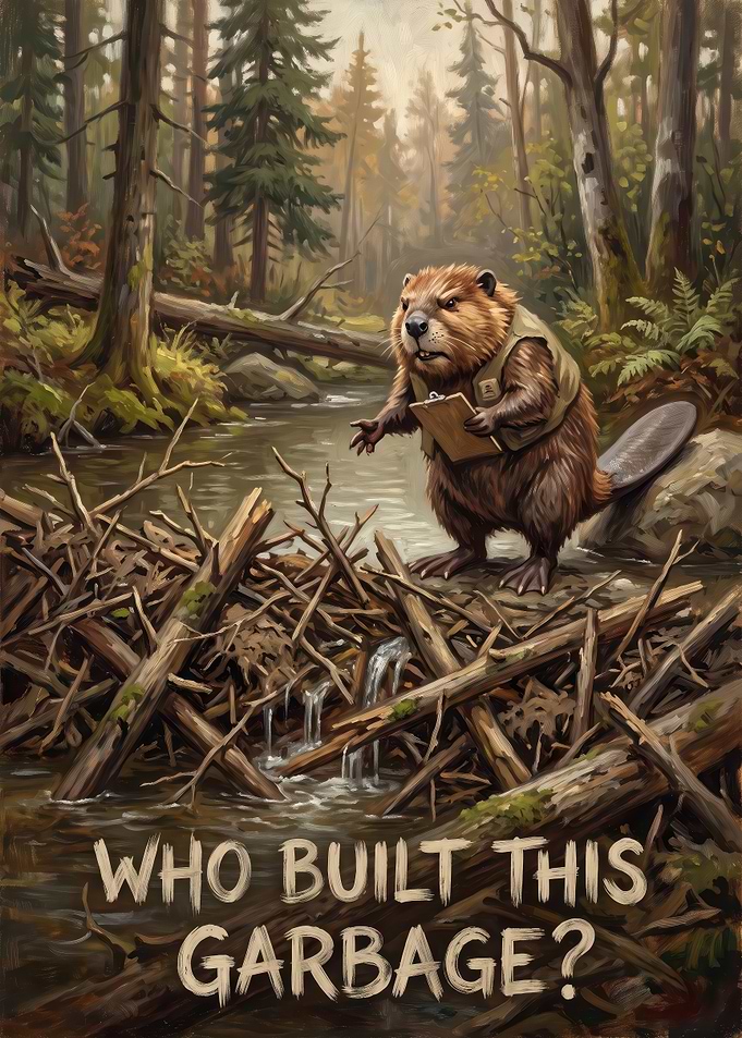 Beaver Inspector Funny Poster