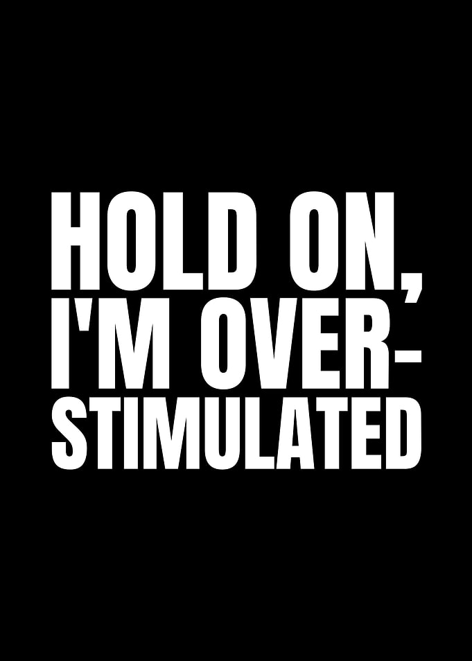 Hold On I'm Overstimulated Text Art