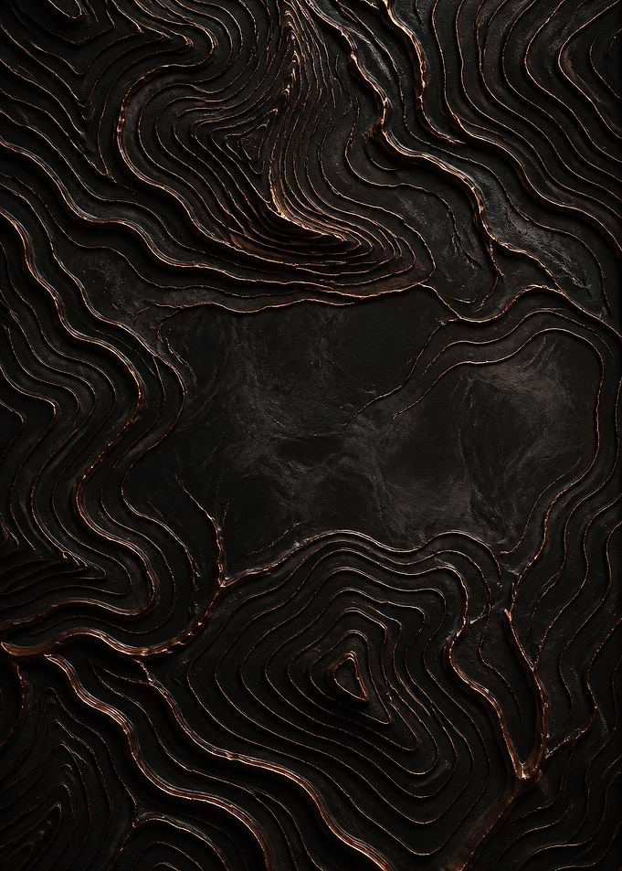 Embossed Black Contours with Copper Edge