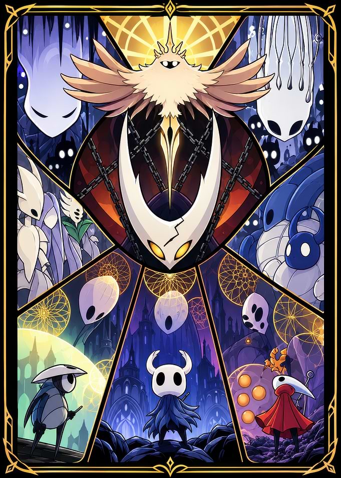 Hollow Knight Stained Glass Art Poster