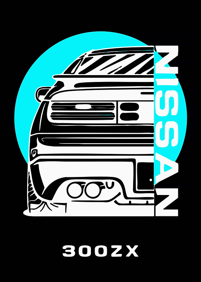 Nissan 300ZX Minimalist Car Poster