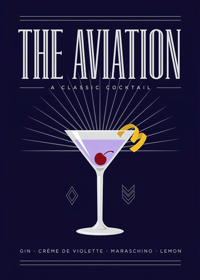 The Aviation Cocktail Art Print