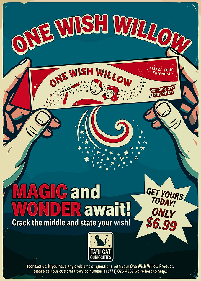 One Wish Willow Vintage Style Poster