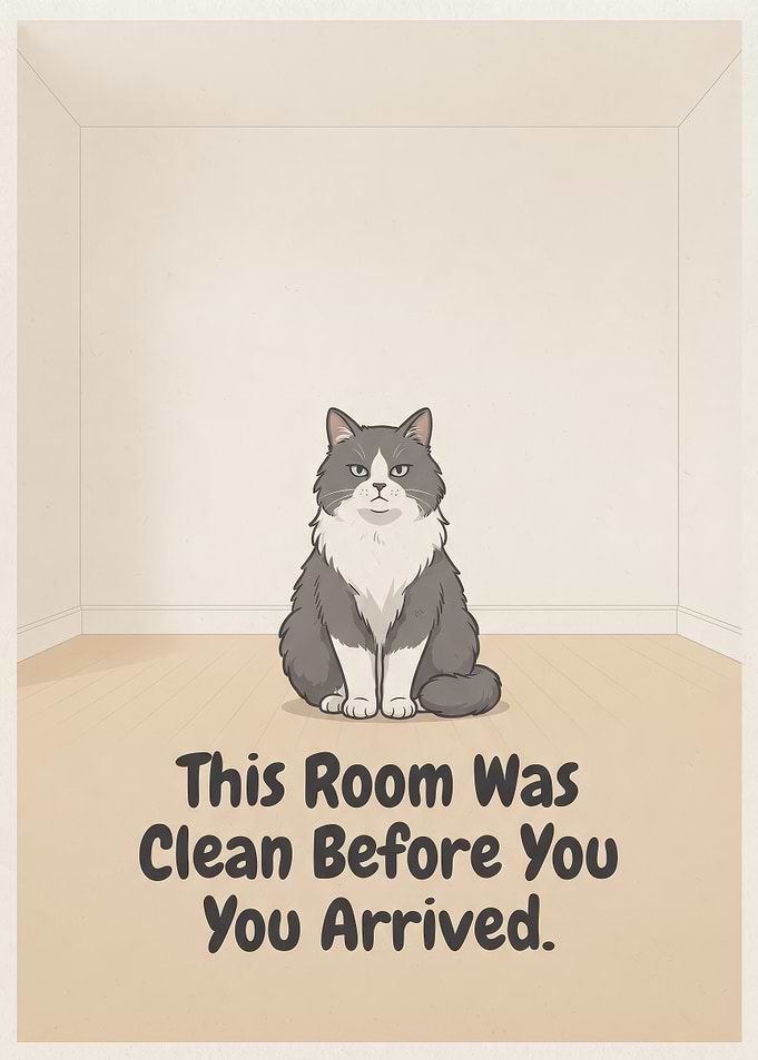 Funny Cat Poster with Text