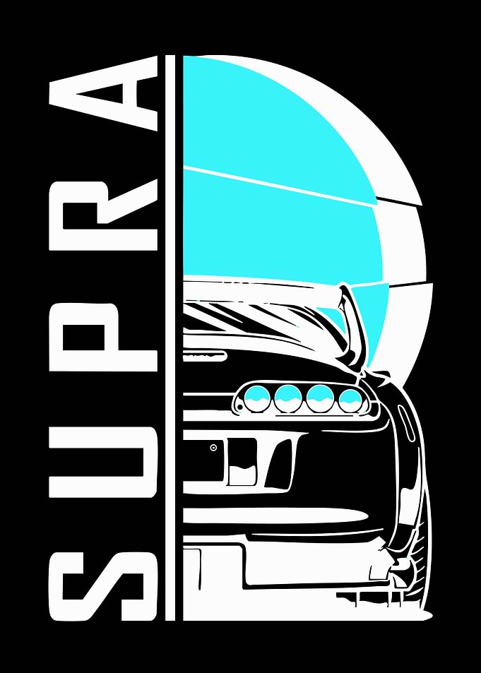 Toyota Supra Minimalist Car Art