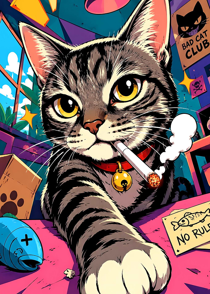 Bad Cat Club Tabby Cat