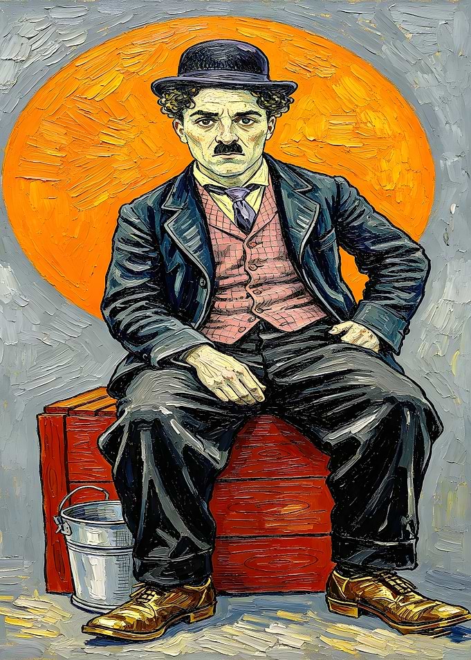 Charlie Chaplin Portrait Painting
