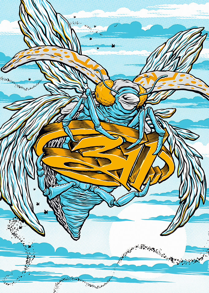 311 Band Bee Illustration Poster