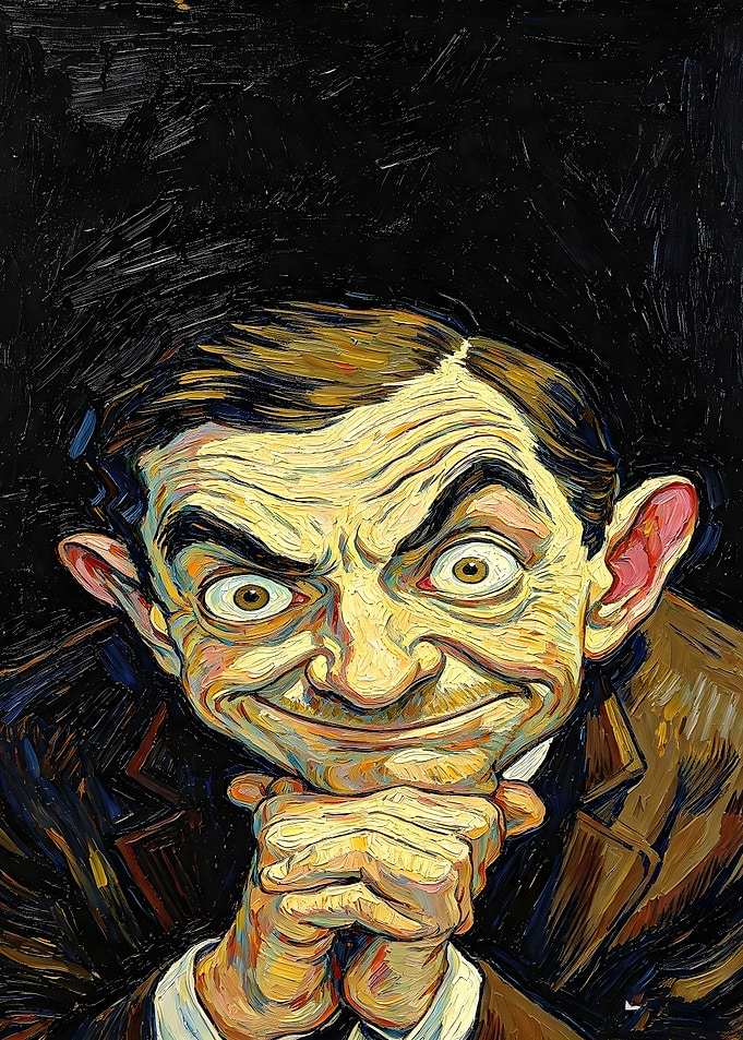 Mr. Bean Oil Painting Portrait