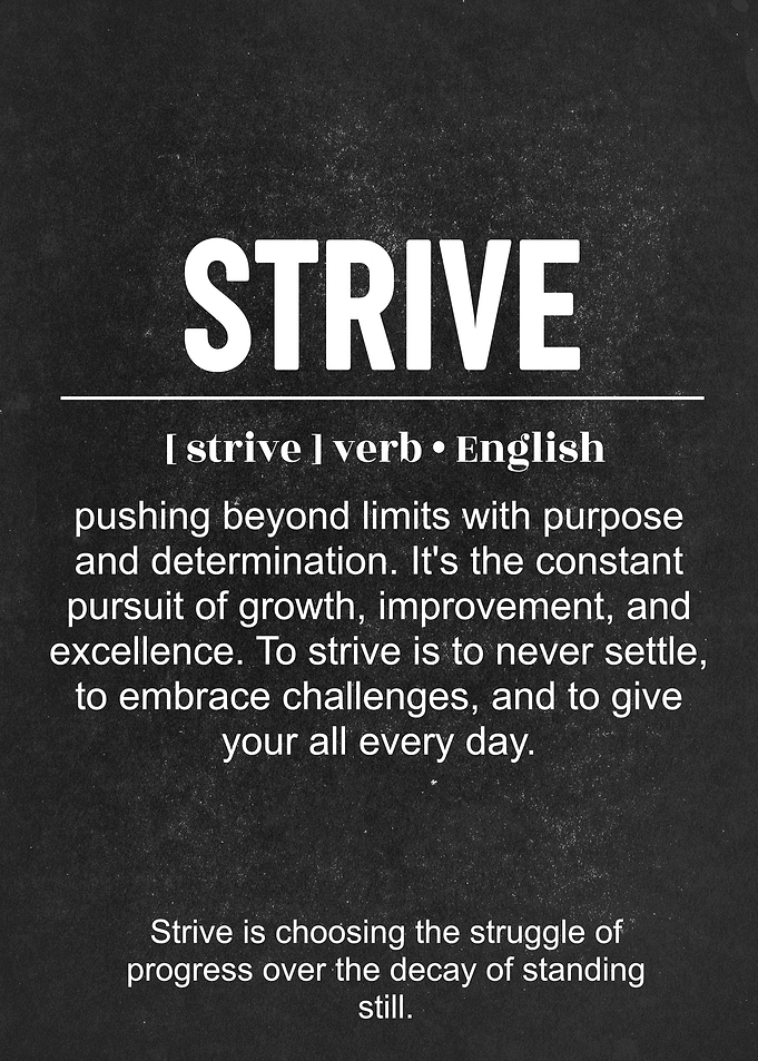 Strive Inspirational Dictionary Definition Poster