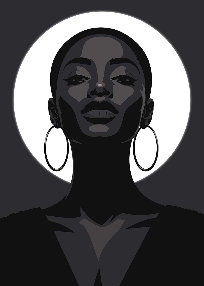 Minimalist Portrait of a Black Woman
