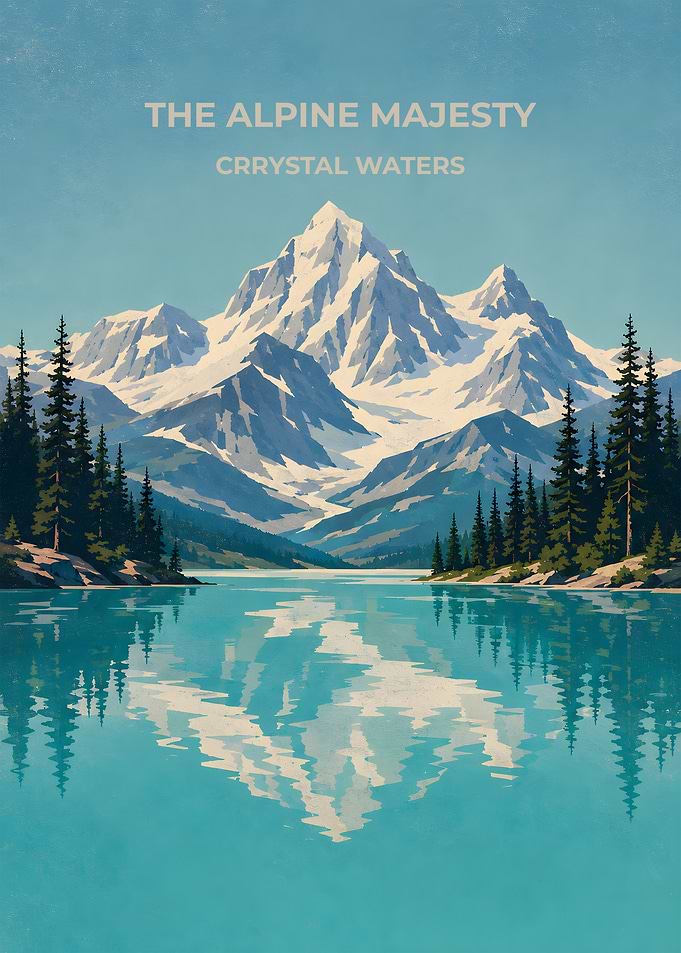 The Alpine Majesty Crystal Waters Poster