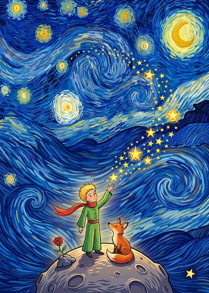 The Little Prince Starry Night Art