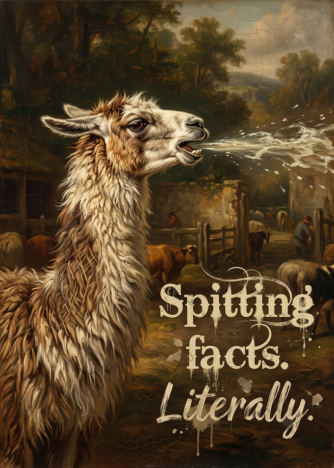 Spitting Facts Llama Painting