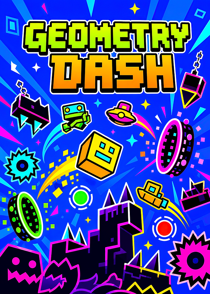 Geometry Dash Vibrant Game Poster