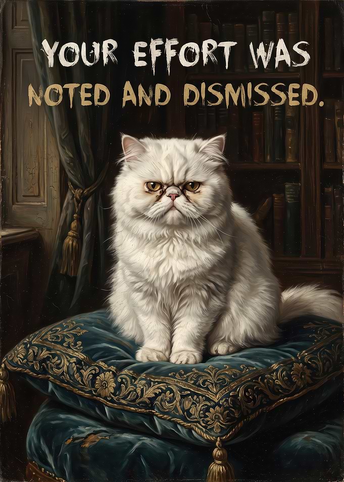 Grumpy Cat Portrait with Sarcastic Quote