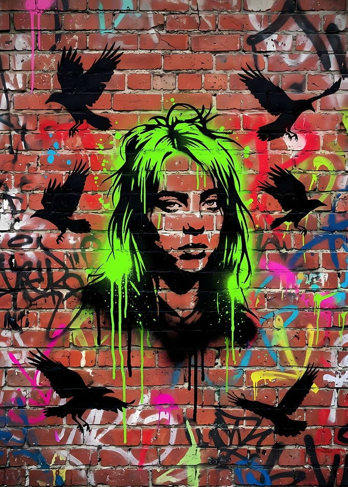 Billie Eilish Graffiti Street Art