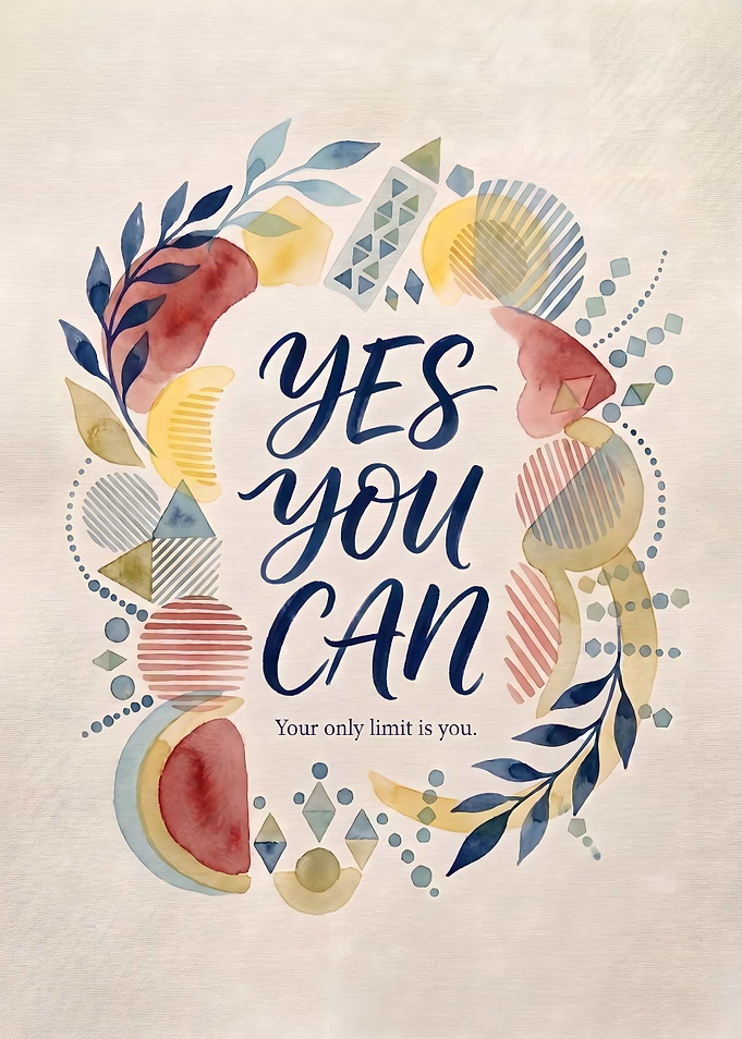 Yes You Can Inspirational Wall Art