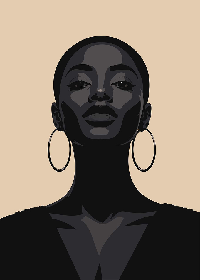 Minimalist Portrait of a Black Woman