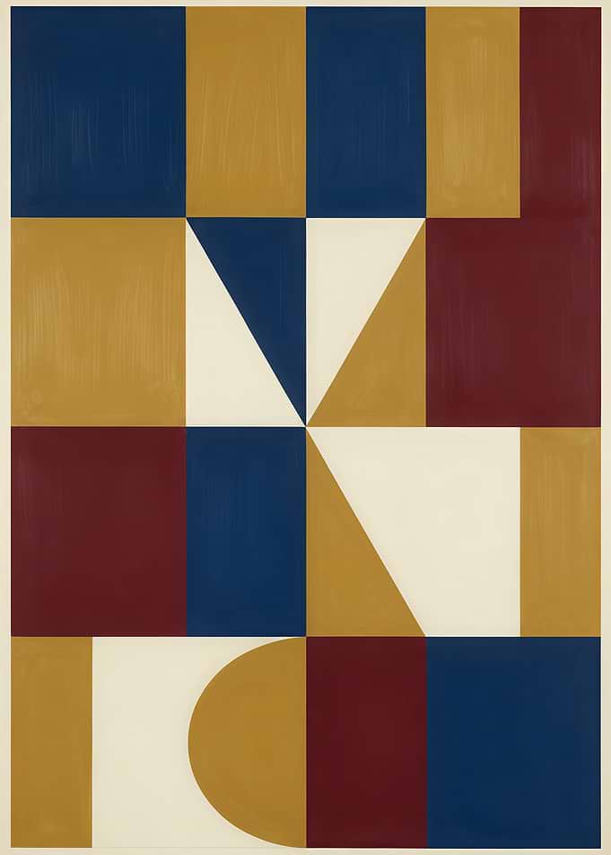 Geometric Abstract Composition in Primary Colors