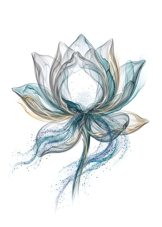 Ethereal Abstract Lotus Flower Art