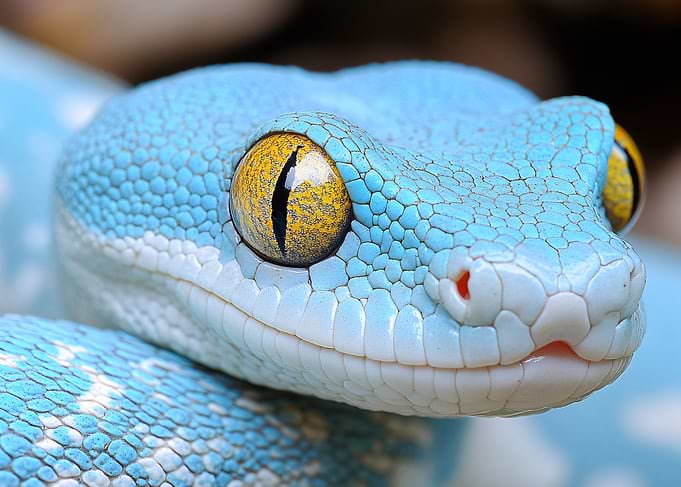 Close-up of a Blue Snake