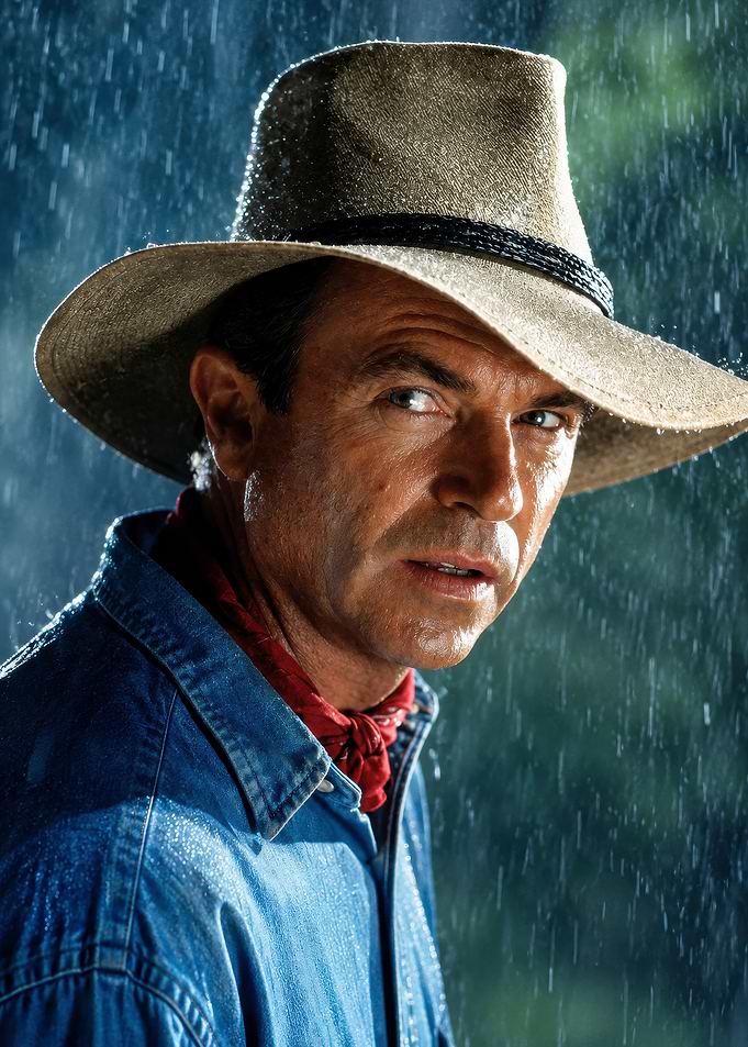 Dr. Alan Grant in the Rain