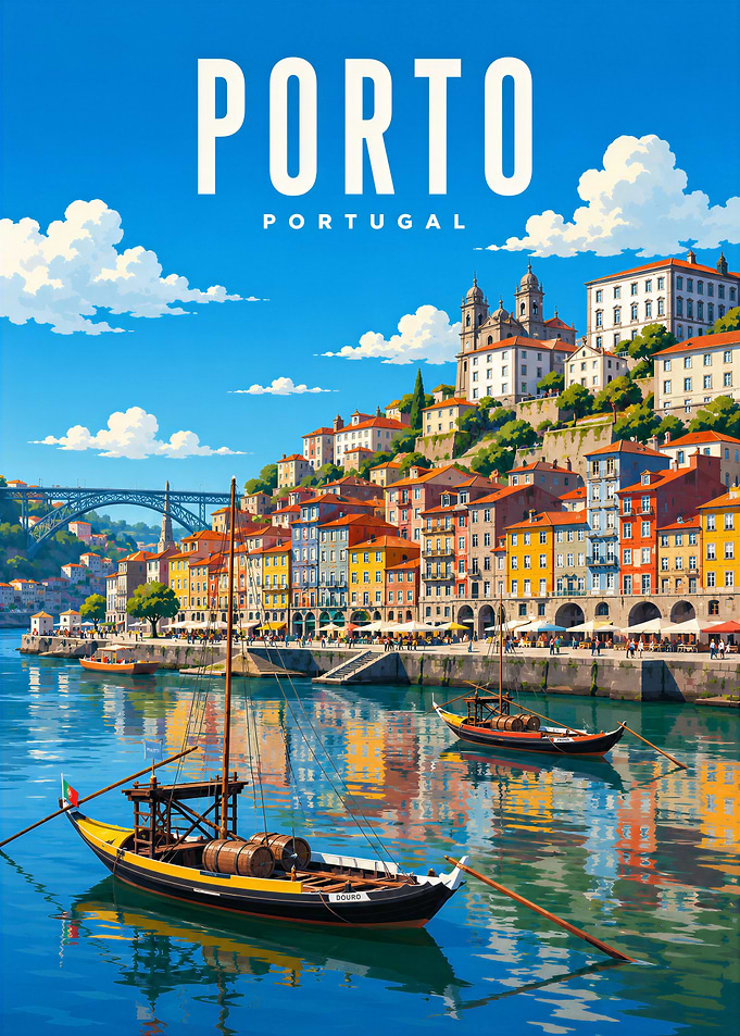 Porto Portugal Travel Poster