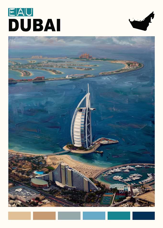 Burj Al Arab Dubai Travel Poster