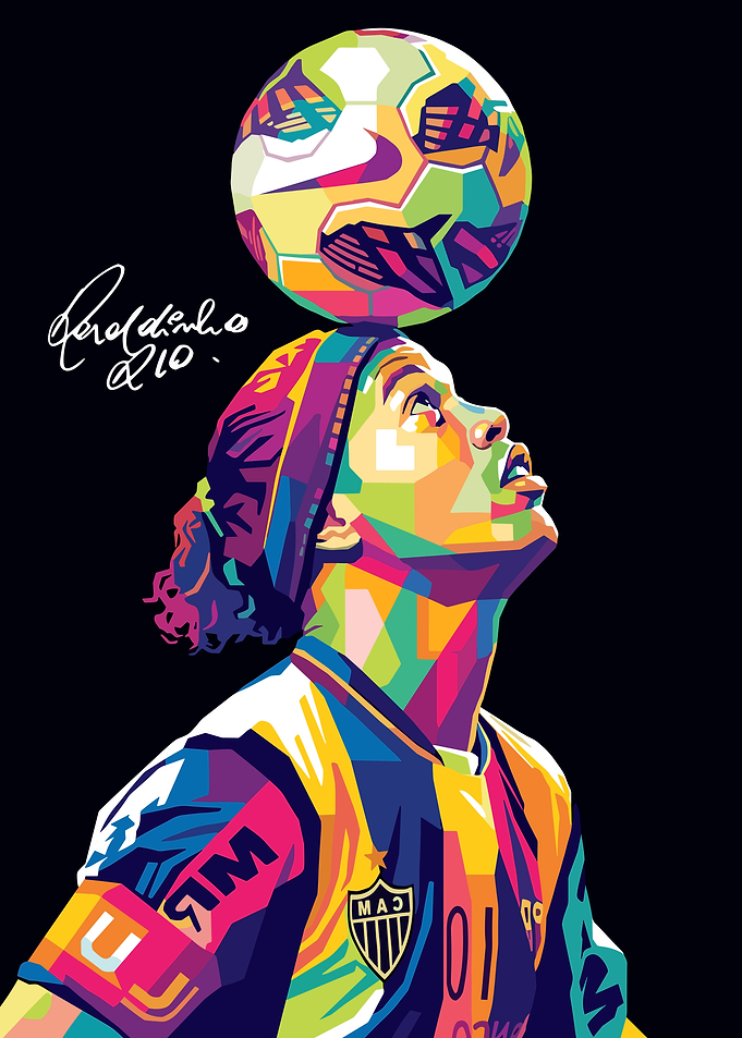 Ronaldinho Pop Art Soccer Portrait