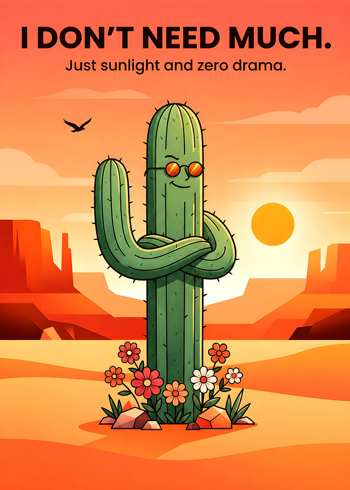 Cool Cactus Desert Poster