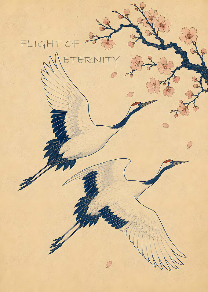Flight Of Eternity Crane Art
