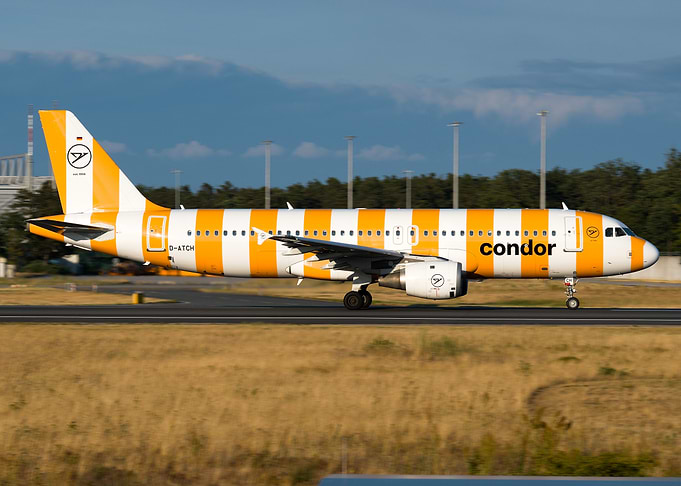 Condor Airlines yellow sunshine A320