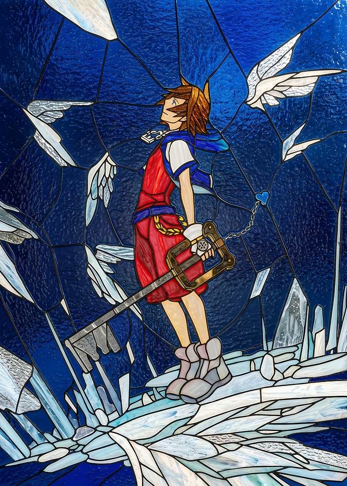 Kingdom Hearts Sora Stained Glass Art