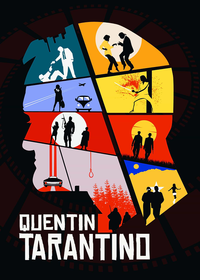 Quentin Tarantino Filmography Silhouette Poster