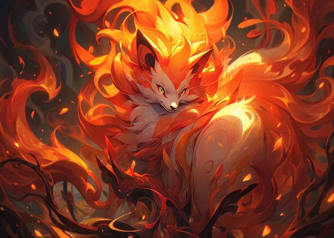 Majestic Fire Fox Elemental Creature