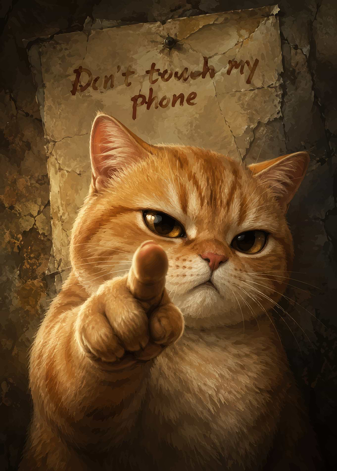 Grumpy Ginger Cat Warning